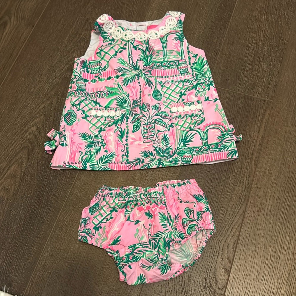 Lilly Pulitzer infant girl 6-12 months shift dress in mandevilla pink